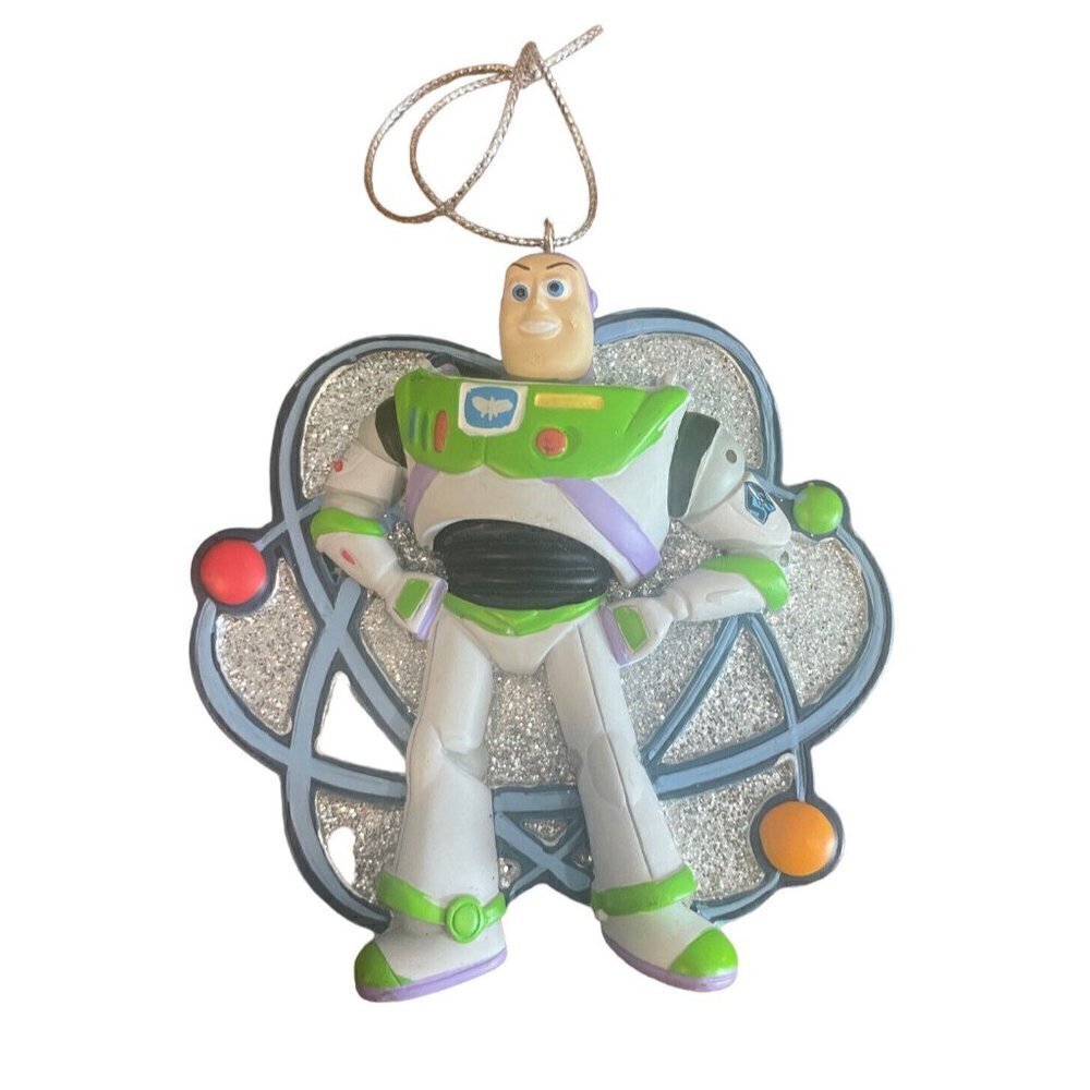 2010 Toy Story Buzz Lightyear 3-D Holiday Christmas Ornament Atom Sparkle